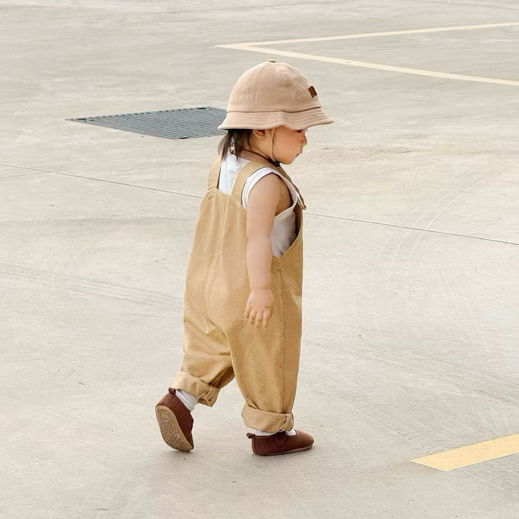 Yếm kaki form dài vintage cho bé