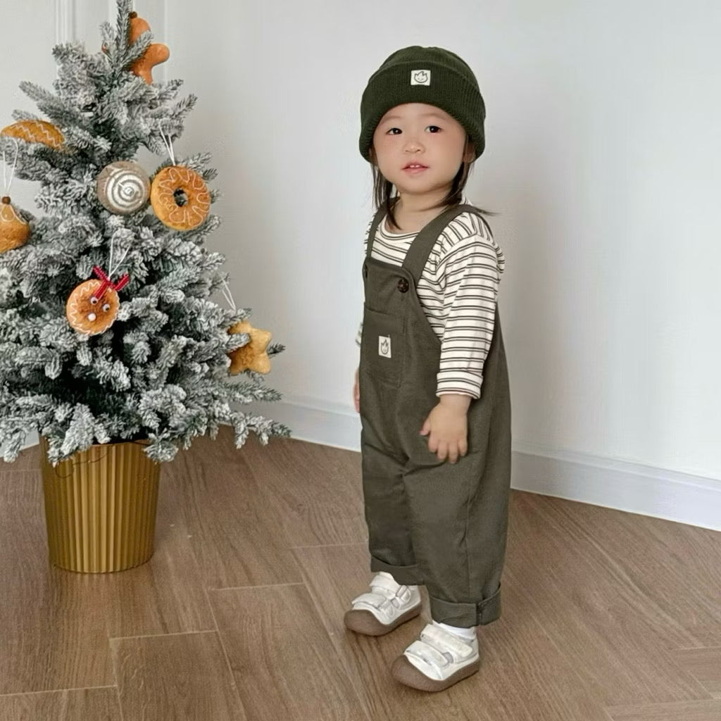 Yếm kaki form dài vintage cho bé