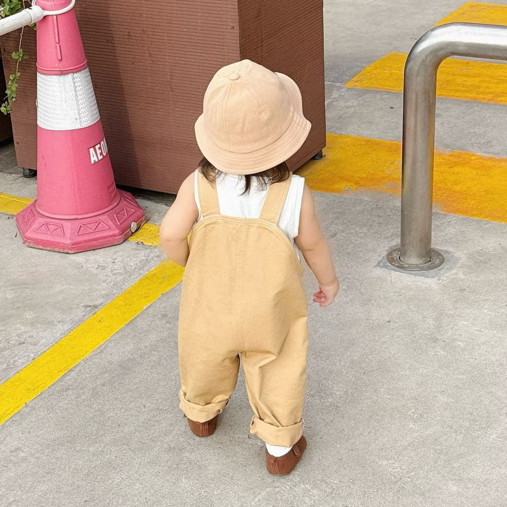 Yếm kaki form dài vintage cho bé