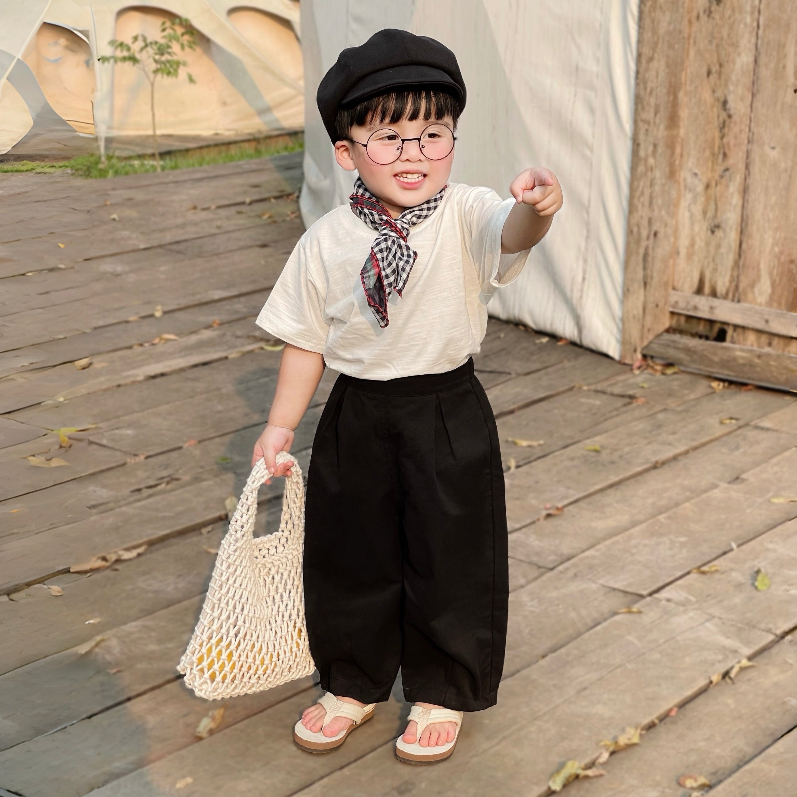 Quần kaki dài form baggy cho bé