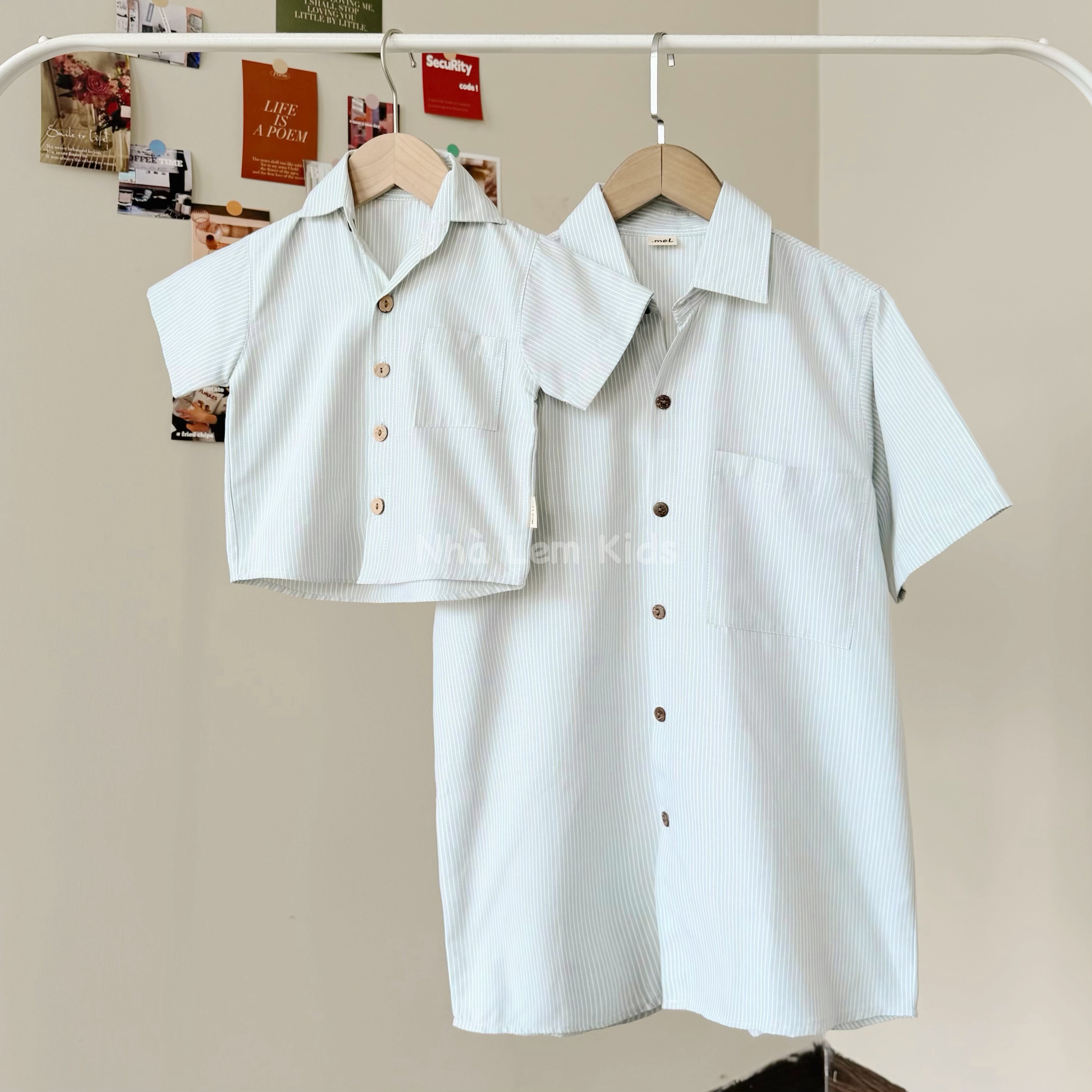 Áo sơmi sọc cho mẹ và bé